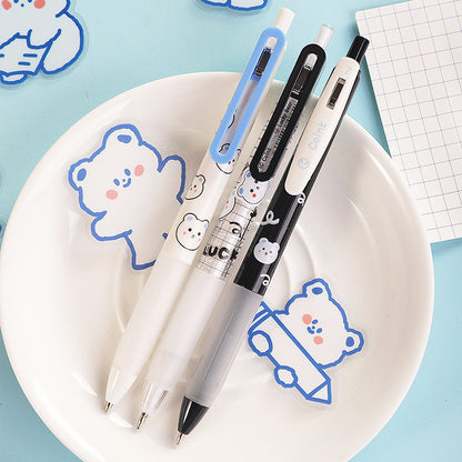 Lucky Bear Black Ink Pen Carbon Creative Full Needle Tube