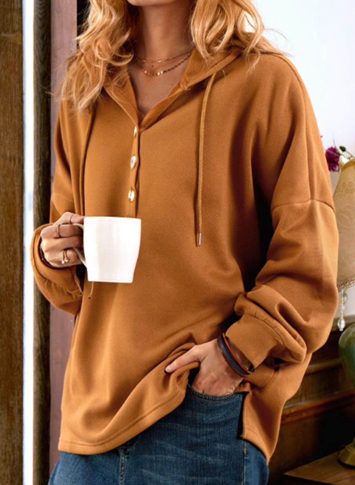 Short Casual Hooded Solid Color Cotton Commuter Sweater - The Number 1 Things