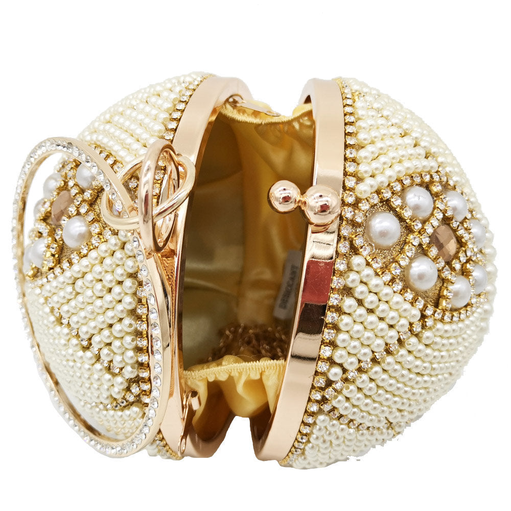 Plastic Round Pearl And Diamond Handbag - The Number 1 Things