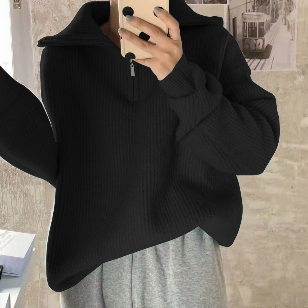 Autumn And Winter Gentle Stand Collar Sweater Cardigan Coat Loose Women - The Number 1 Things