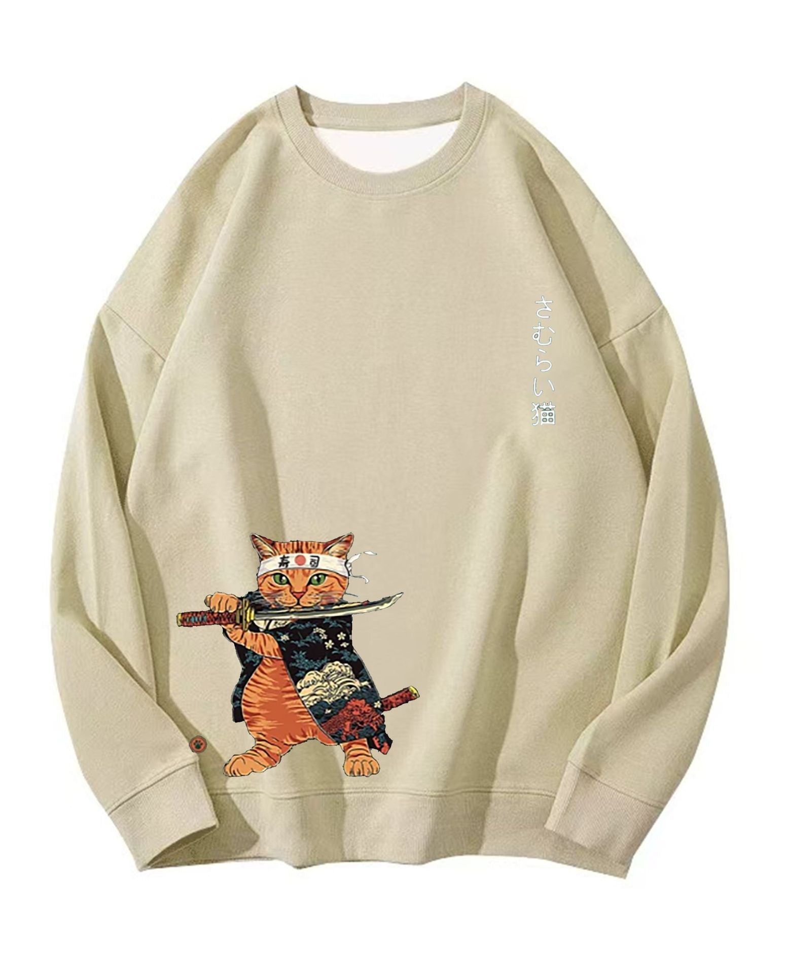 Japanese Style Large Cat Pattern Printed Round Neck Men And Women - The Number 1 Things