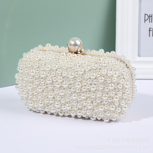 Women's Pearl Dinner Bag Soft Surface Lock Clutch - The Number 1 Things
