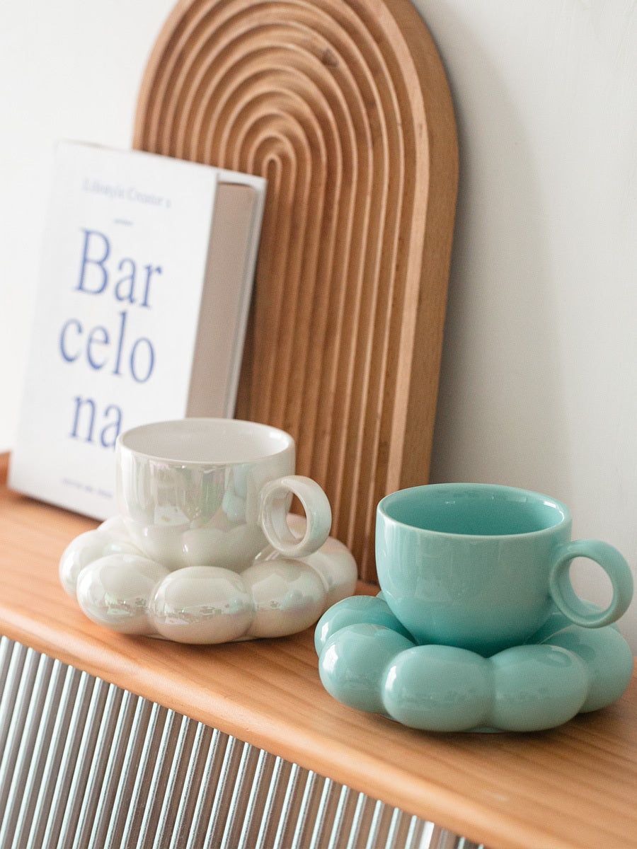 Flower Ceramic Cup And Saucer Breakfast Coffee Creative Color Underglaze Color - The Number 1 Things