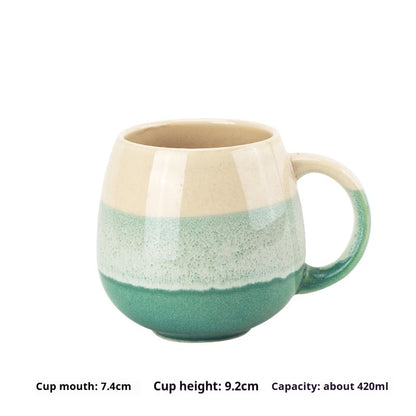 420ml Big Belly Mug Household Ceramic Water Cup Drinking Cup Girls Creative Kiln Baked Color Matching Tea Cup - The Number 1 Things
