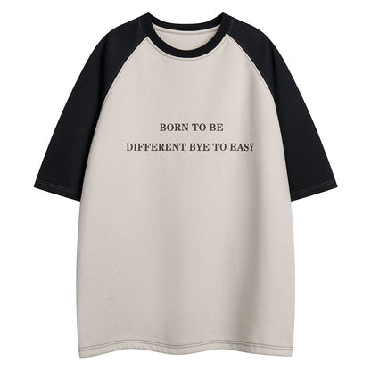 Color Matching Letter Print Short-sleeve T-shirt - The Number 1 Things