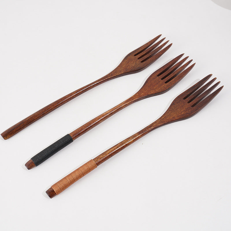 Cutlery 3PCS Fork Chopsticks Spoon Set Portable Tableware Chinese Wooden Utensils Sets Dinner Sets Long Handle Utensils With Fork Spoon Chopsticks - The Number 1 Things