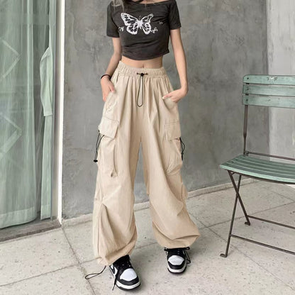 Ultra-thin Wide-leg Design Ankle-tied Dancing Trousers Summer