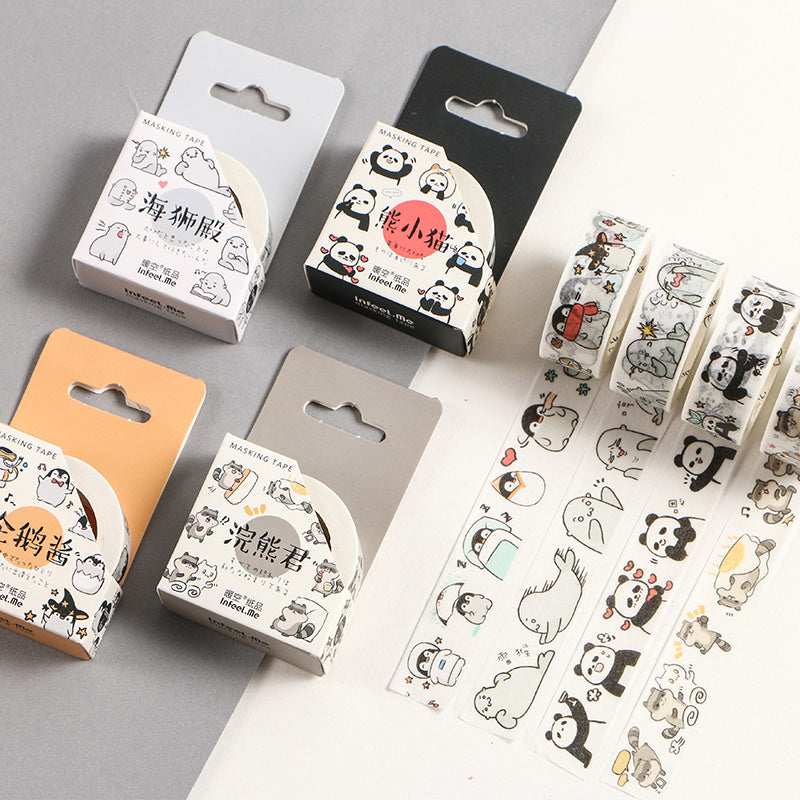 Cute Seal Panda Hamster Animals Masking Washi Tape