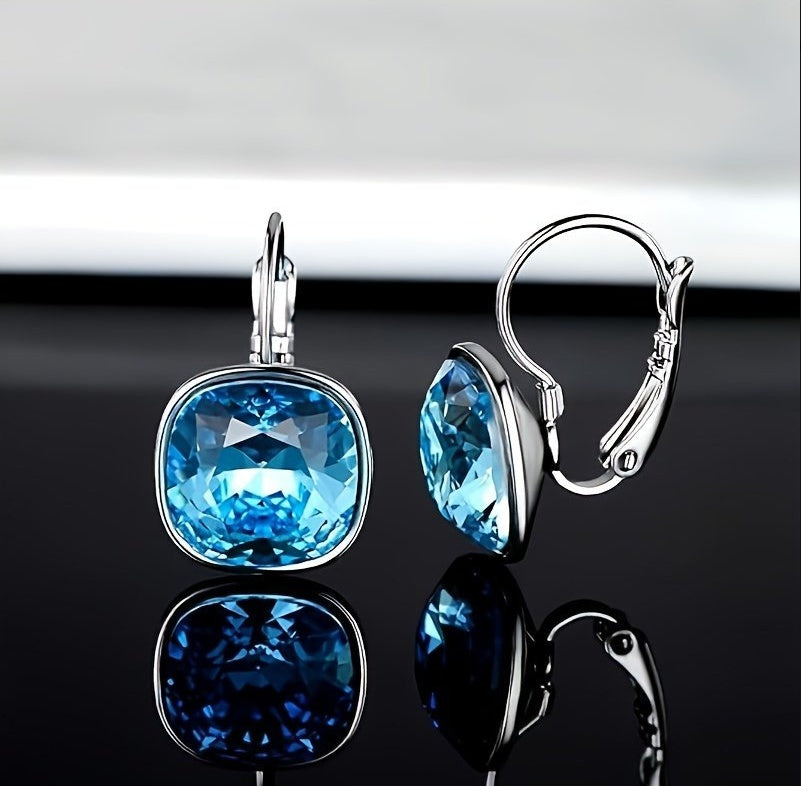 18K White Gold Crystal Plated Hypoallergenic Pendant Earrings For Women's Jewelry - The Number 1 Things