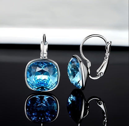18K White Gold Crystal Plated Hypoallergenic Pendant Earrings For Women's Jewelry - The Number 1 Things