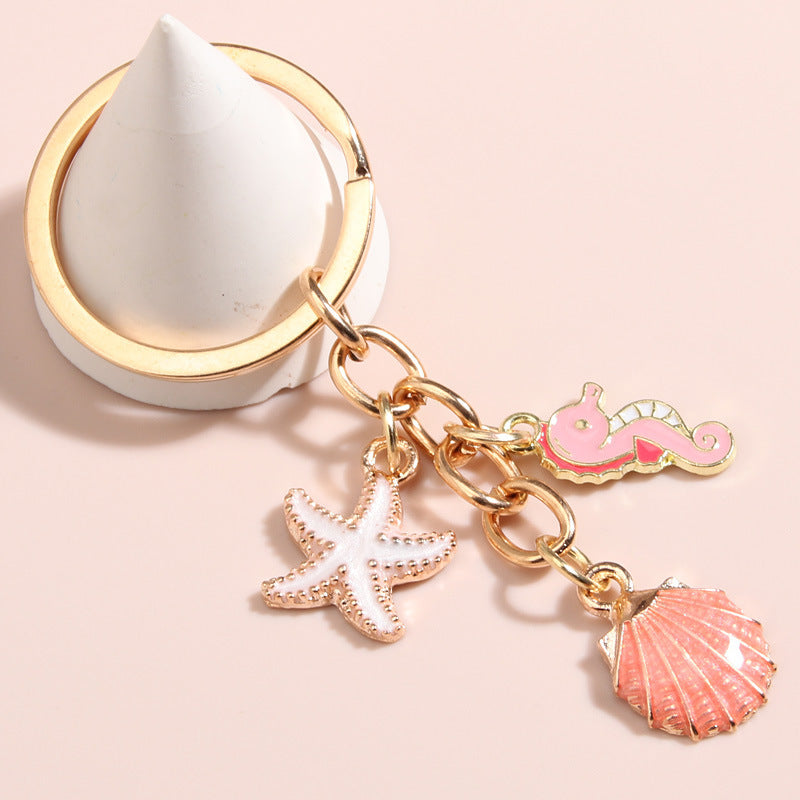Creative Shell Starfish Mermaid Alloy Drip Keychain Pendant - The Number 1 Things