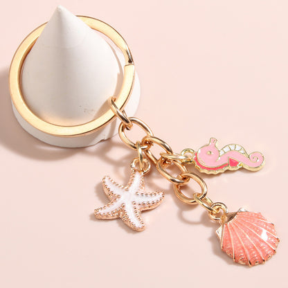 Creative Shell Starfish Mermaid Alloy Drip Keychain Pendant - The Number 1 Things
