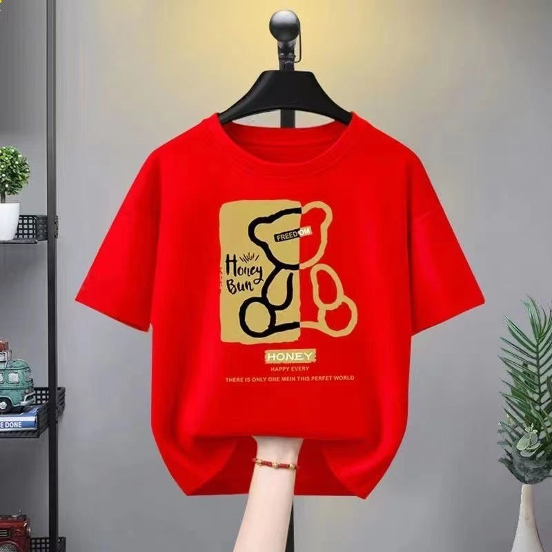 Bear Cotton Short Sleeve Loose Casual - The Number 1 Things