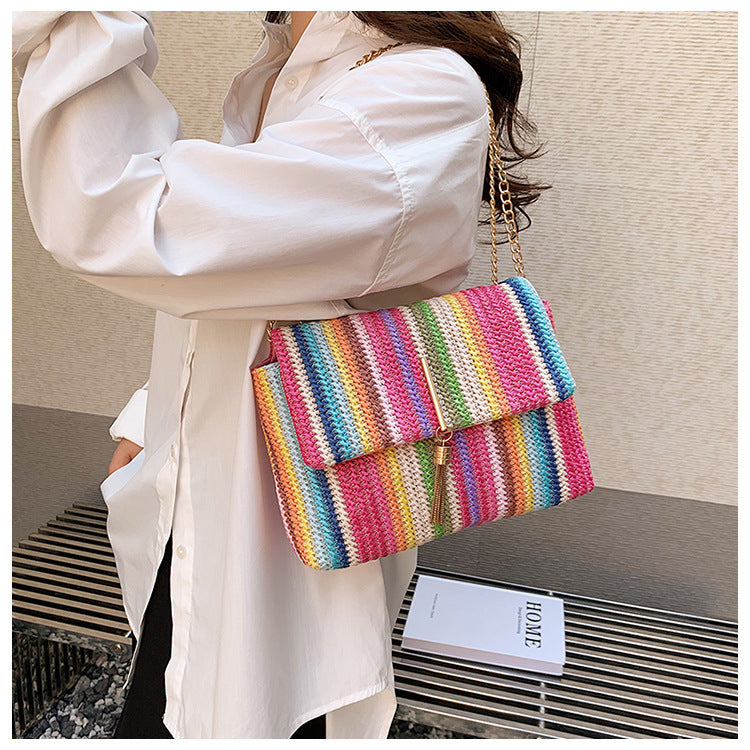 Women's Simple Fashion Rainbow Shoulder Bag - The Number 1 Things