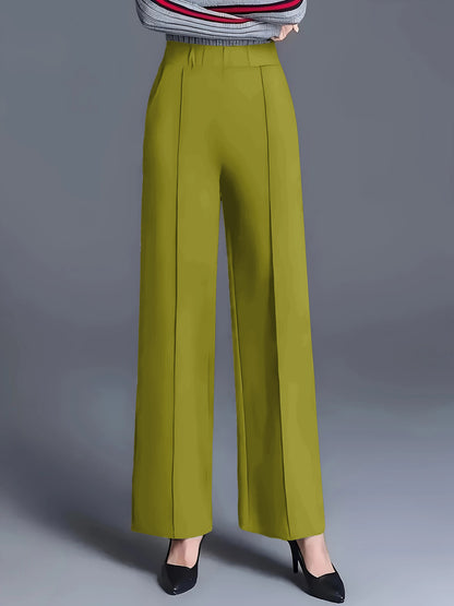 Women's Autumn And Winter Solid Color Wide Leg High Waist Loose And Slimming Casual Pants