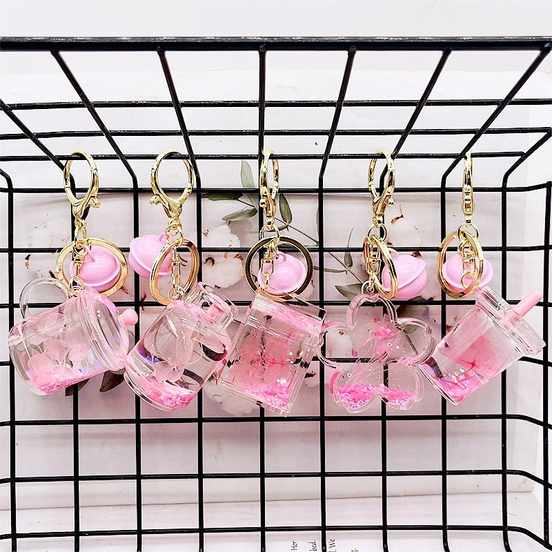 Creative Acrylic Dried Flower Oil Keychain Preserved Liquid Oil Quicksand Handbag - The Number 1 Things