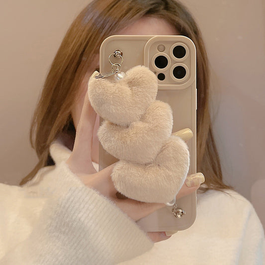 Plush Heart Wristband Silicone Phone Case - The Number 1 Things