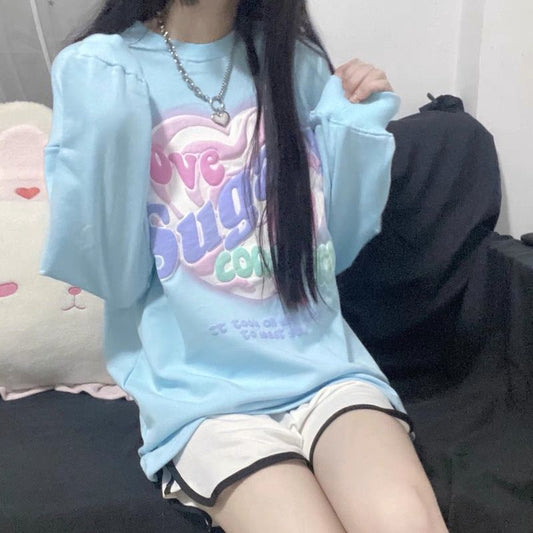 Women's Autumn Couple Loose Niche Design Love Foaming Sweater - The Number 1 Things
