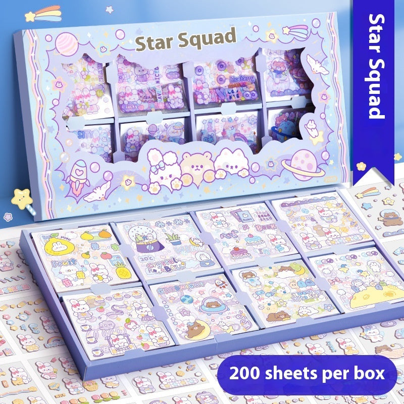 200 SET Stickers Cartoon Design Cute Stickers Kawaii Sticker Set