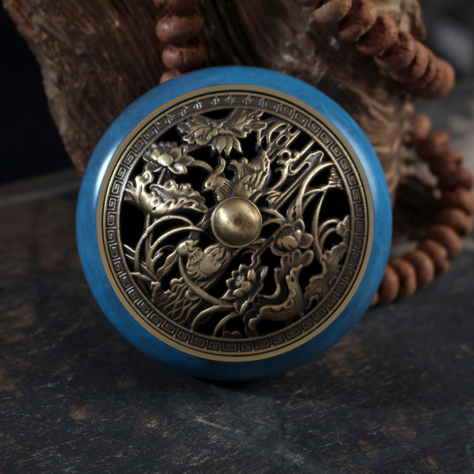Pure Copper Burnished Blue Flat Chassis Incense Burner - The Number 1 Things