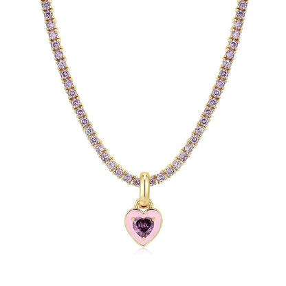 Female Beccarite Tennis Chain Color Zircon Necklace - The Number 1 Things