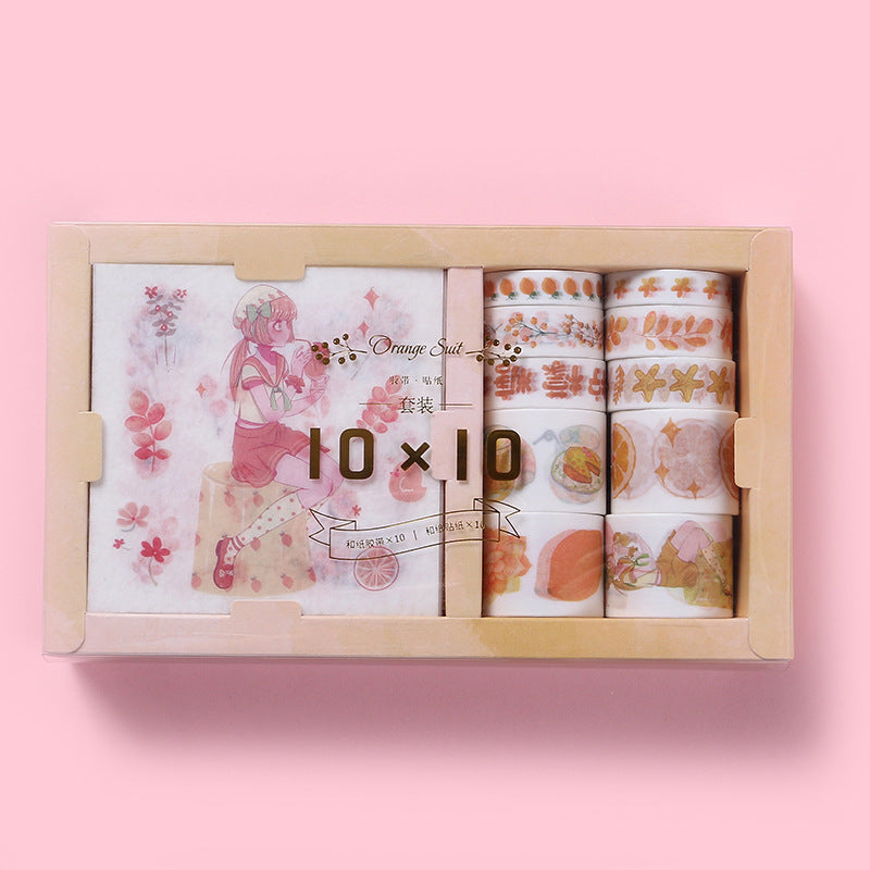 Japanese Paper Gift Box Set Student Sticker Tape Combination Cute Girl Heart Exquisite Stationery Set - The Number 1 Things