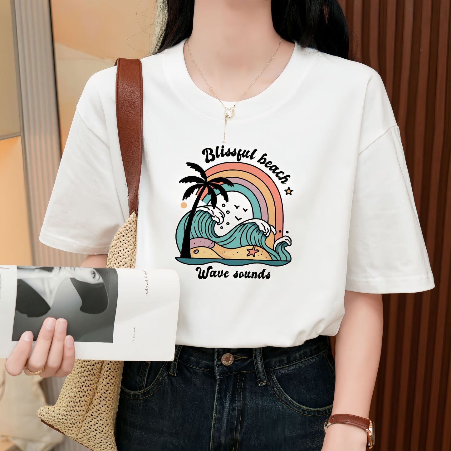 Heavy Pure Cotton Loose Short Sleeve T-shirt - The Number 1 Things