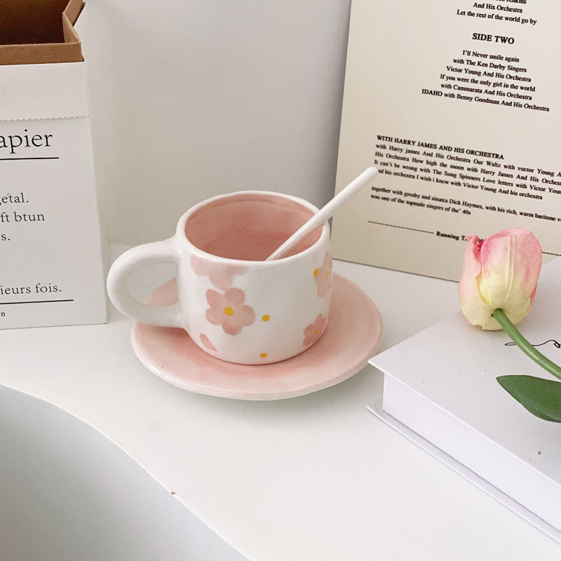Sakura Ins Style Ceramic Coffee Cup And Plate Set - The Number 1 Things