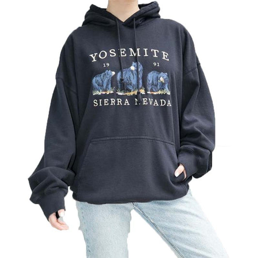 Embroidered Polar Bear Loose BM Sweatshirt