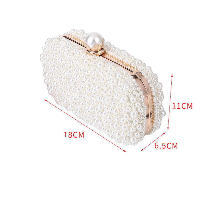 Women's Pearl Dinner Bag Soft Surface Lock Clutch - The Number 1 Things