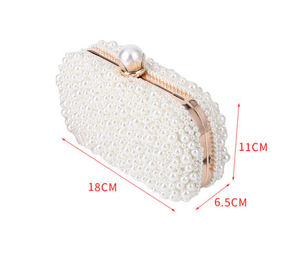 Women's Pearl Dinner Bag Soft Surface Lock Clutch - The Number 1 Things
