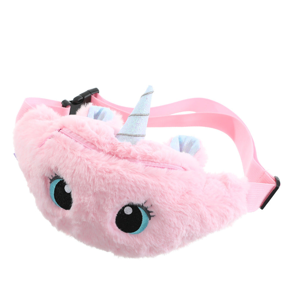 Cartoon Plush Shoulder Bag Little Girl Cute Big Eyes Waist Bag Kindergarten Children Messenger Bag Chest Bag - The Number 1 Things