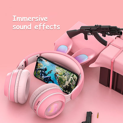 Rabbit Ear Headphones Wireless Luminous Extendable Wheat Headphones - The Number 1 Things