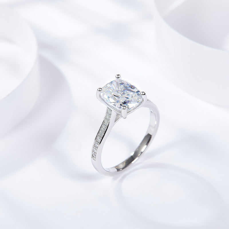S925 Sterling Silver Radiant Cut Diamond Ring For Women - The Number 1 Things