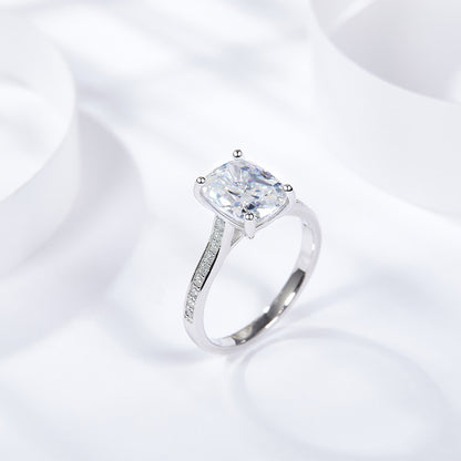 S925 Sterling Silver Radiant Cut Diamond Ring For Women - The Number 1 Things