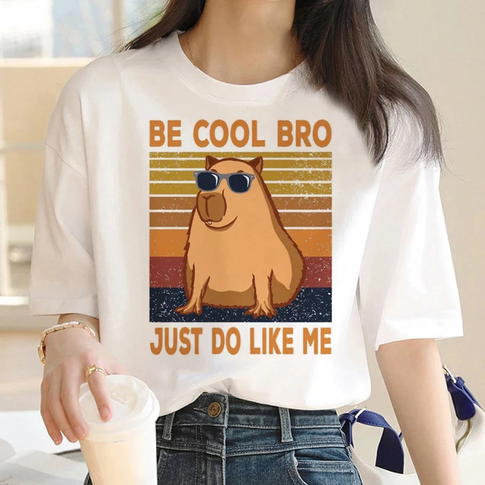 Cute Capybara Clothing Women Vintage Cartoon T-Shirt - The Number 1 Things