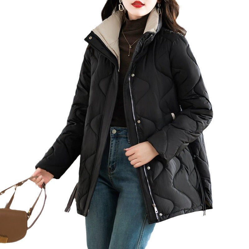 Mid-Length Loose And Simple Cotton-Padded Coat