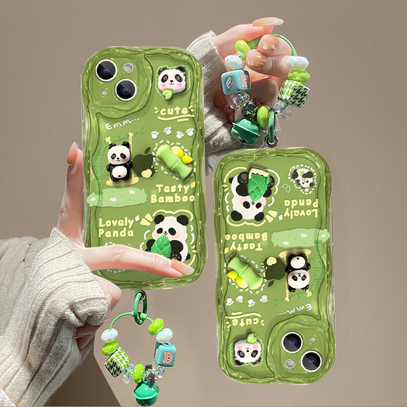 Phone Case Drop-resistant Cute Panda Doll Pendant Silicone