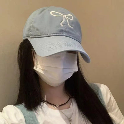 Ins Korean Style Baseball Cap Girl Bow Sweet