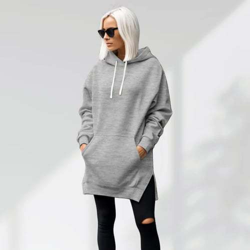 Solid Color Hooded Split Shoulder Sleeve Brushed Hoody - The Number 1 Things