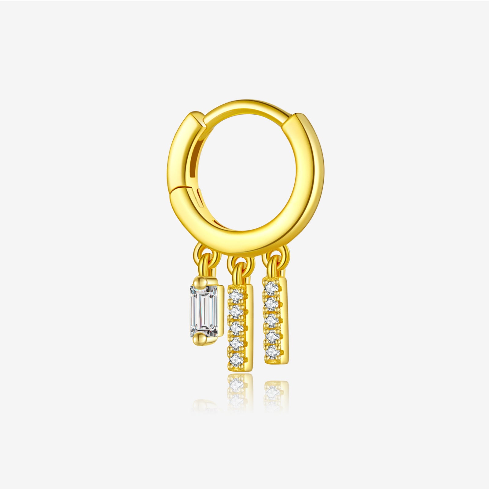 S925 Pure Square Zircon Pendant Ear Ring-shaped Earrings For Women - The Number 1 Things
