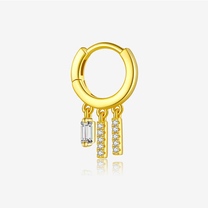 S925 Pure Square Zircon Pendant Ear Ring-shaped Earrings For Women - The Number 1 Things