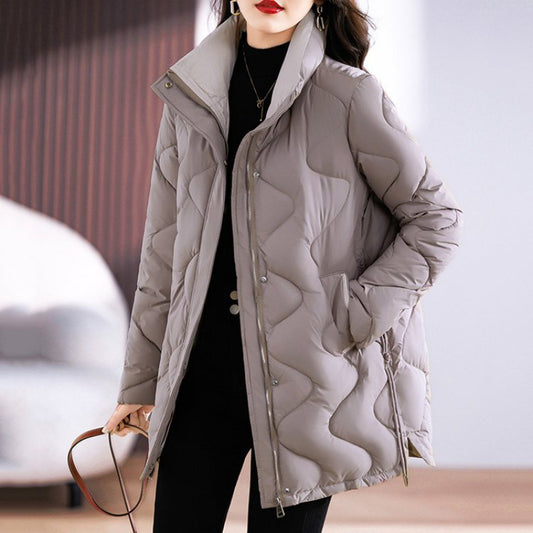 Mid-Length Loose And Simple Cotton-Padded Coat