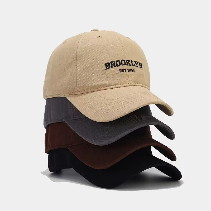 Women's Plus-sized Deepening Hard Top Simple Printed Peaked Cap