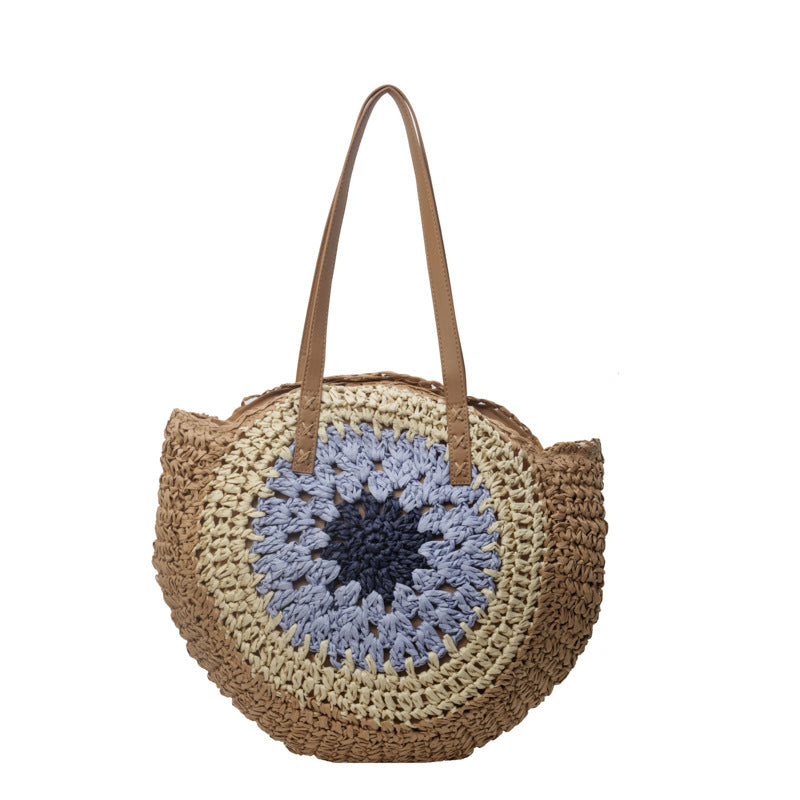 Color Crochet Round One Shoulder Straw Bag - The Number 1 Things
