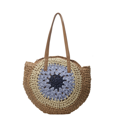 Color Crochet Round One Shoulder Straw Bag - The Number 1 Things