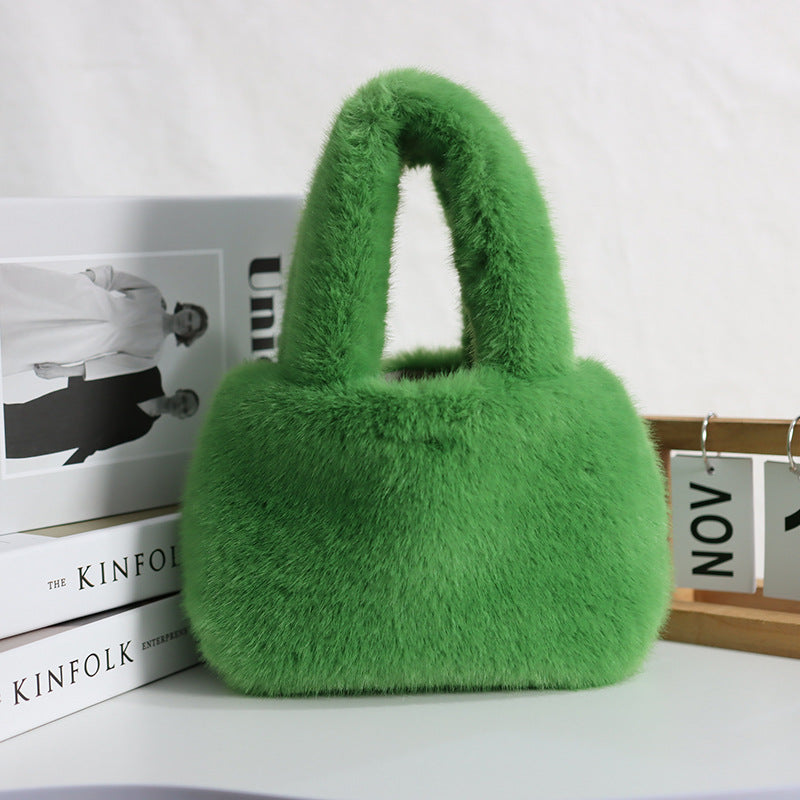 Furry Cute Artificial Fur Rex Rabbit Mink Plush Hand Bag - The Number 1 Things