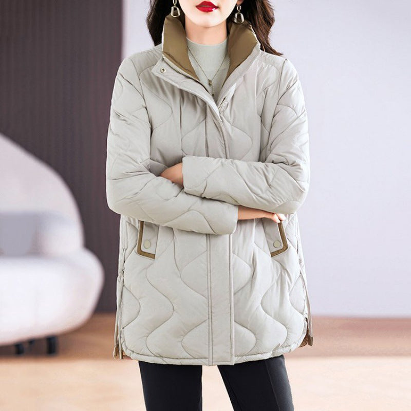 Mid-Length Loose And Simple Cotton-Padded Coat