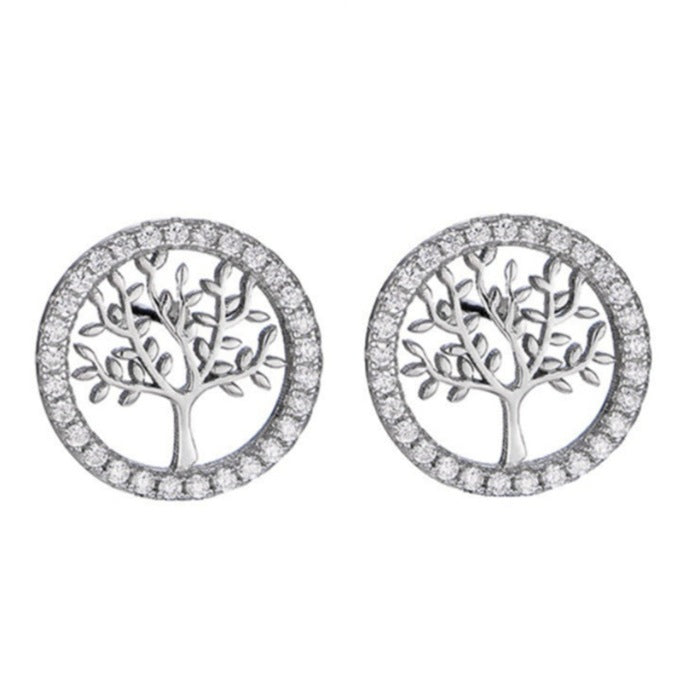 925 Silver Round Silver Tree Zircon Earrings Elegant Earrings For Women - The Number 1 Things