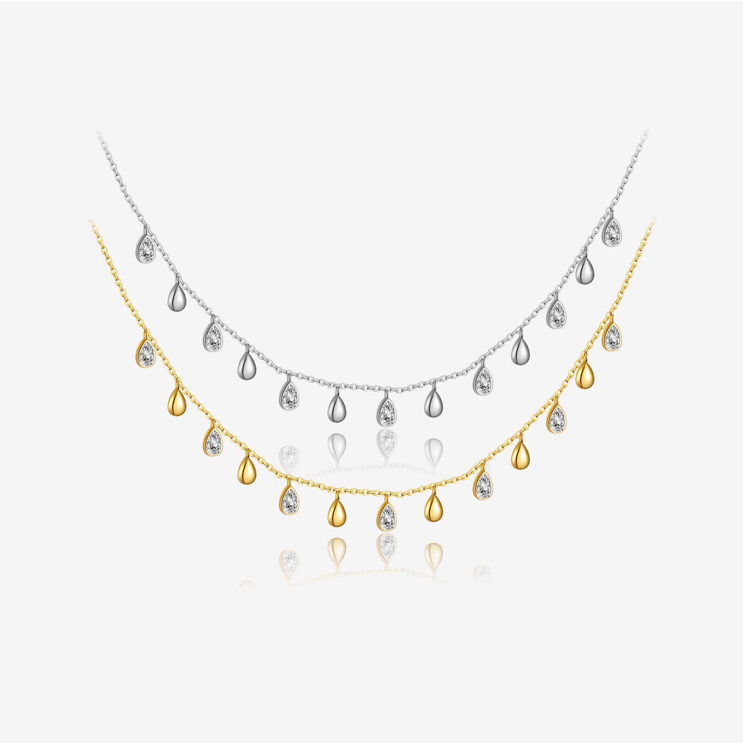 S925 Sterling Silver Pear-shaped Zircon Hanging Scarf Long Necklace - The Number 1 Things